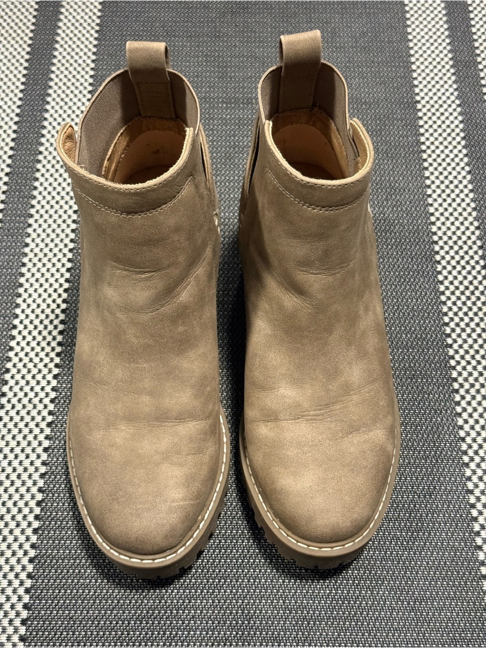 DV by Dolce Vita Taupe Suede Chelsea Booties